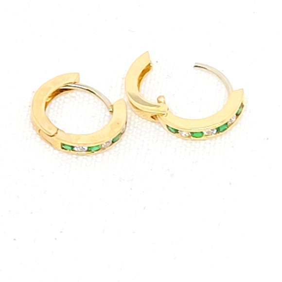 Emerald & Diamond earrings - Picture 4 of 7